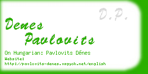 denes pavlovits business card